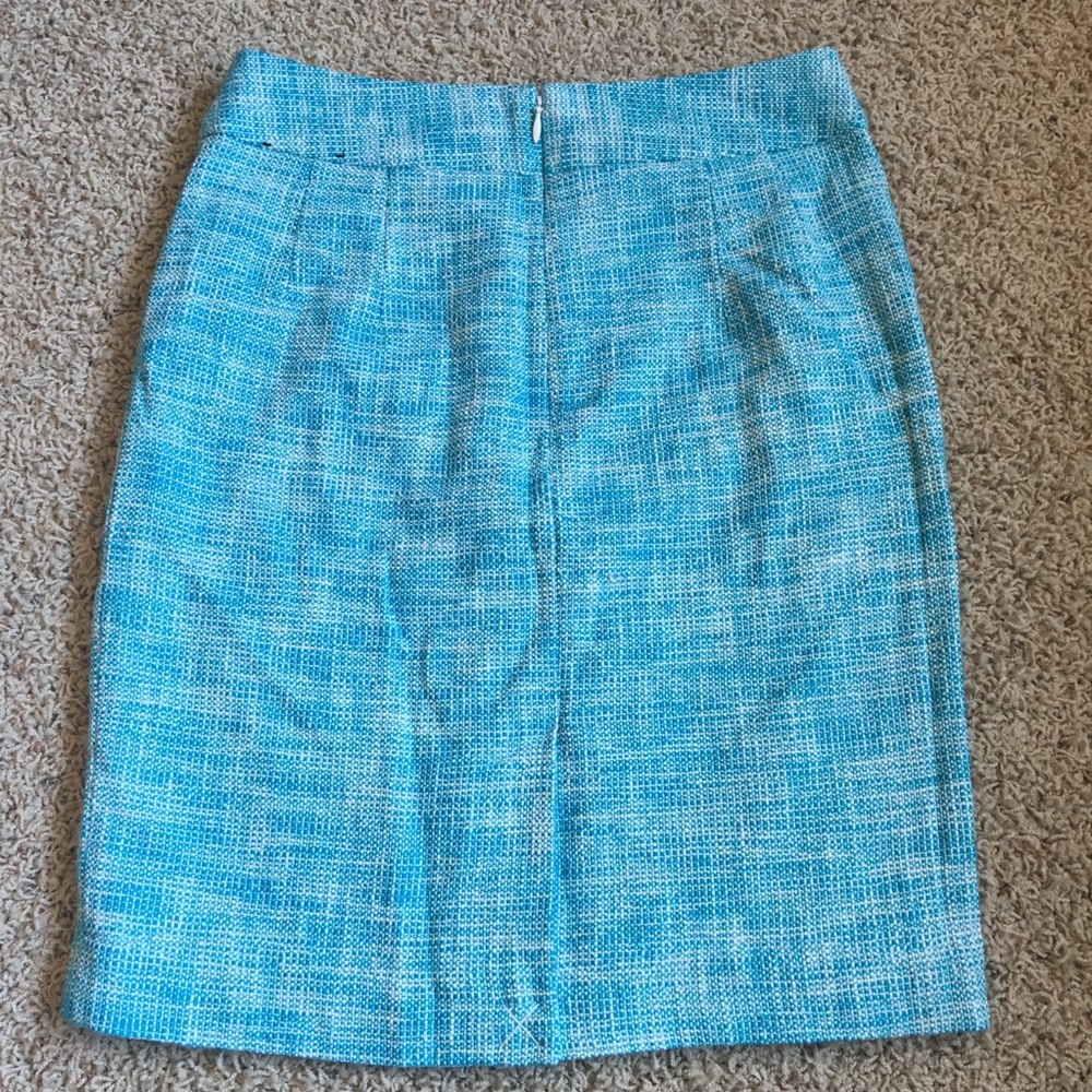 Banana Republic Blue Tweed Pencil Skirt 0P - Picture 5 of 8